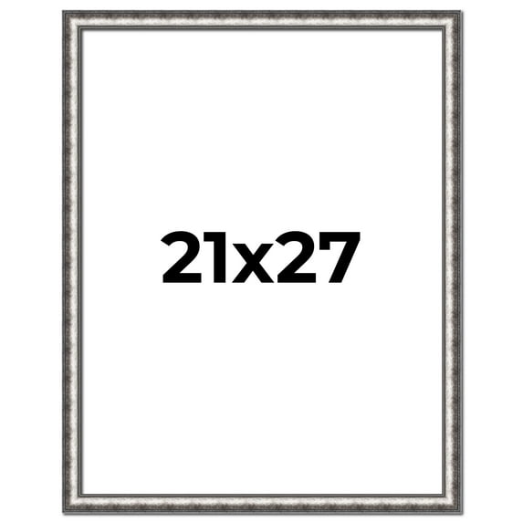 21x27 Frame Silver Real Wood Picture Frame Width 1.125 Inches | Interior Frame Depth 0.5 Inches |