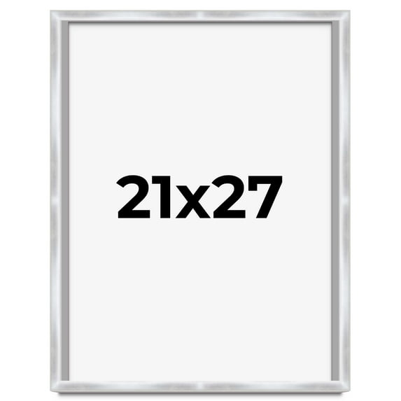 21x27 Frame Silver Whitewashed Wood Grain Solid Wood Shadow Box | 0.75 Inch Moulding Width | 0.75
