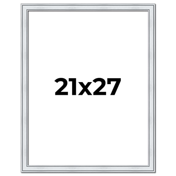 21x27 Frame Sterling Silver Solid Wood Picture Frame | 1.25 Inch Moulding Width | 0.75 Inch