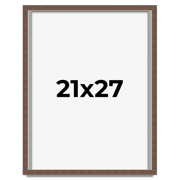 21x27 Shadow Box Frame Brown | 1.125 inches Deep Real Wood Rustic Shadowbox Display Frame | UV
