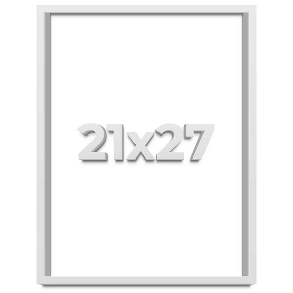 21x27 Shadow Box Frame White | 1 Inches Deep Real Wood Contemporary Shadowbox Display Frame | UV