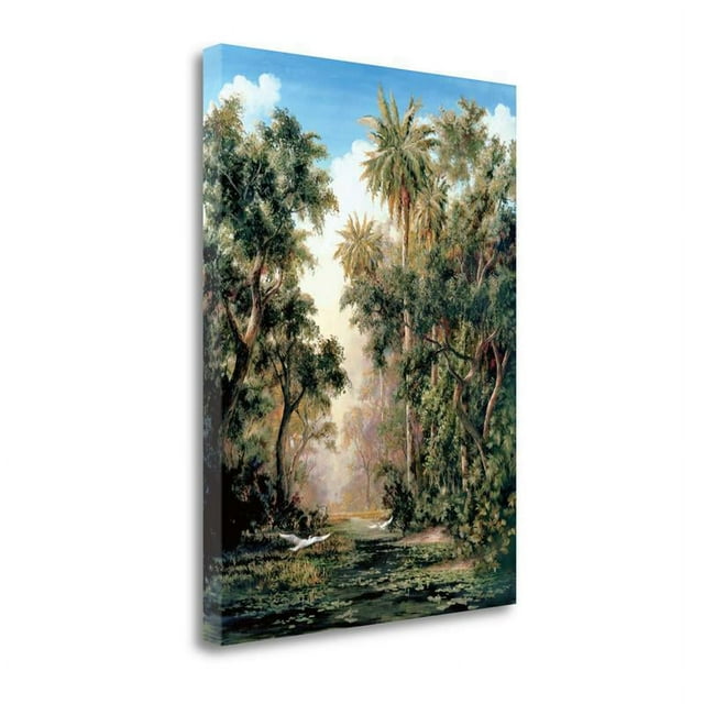 21x28 Birds On Lost River By Art Fronckowiak Print on Canvas Fabric Multi-Color
