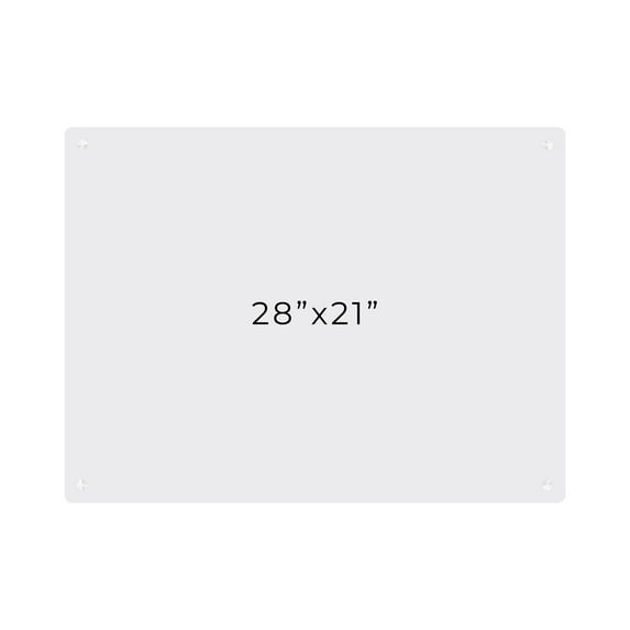 21x28 Dry Erase Board for Wall - with .25 Clear Acrylic and White Stand Off Finish - Perfect Whiteboard for Office, Home, Classroom - Durable and Stylish .25 Clear Acrylic Dry Erase Board