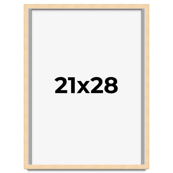 21x28 Frame Beige Real Wood Picture Frame Width 0.75 inches | Interior Frame Depth 0.5 inches |