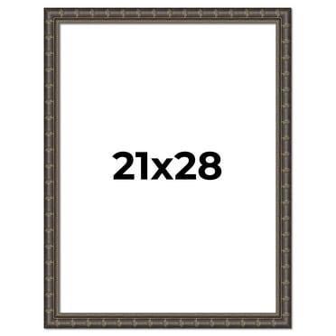 21x28 Frame Black Bamboo Solid Wood Picture Frame Width 1.5 Inches | Interior Frame Depth 0.5