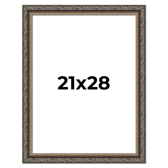 21x28 Frame Black Real Wood Picture Frame Width 2 inches | Interior Frame Depth 0.5 inches | Fitz