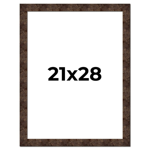 21x28 Frame Brown Burl Real Wood Picture Frame Width 1.625 Inches | Interior Frame Depth 0.5 Inches
