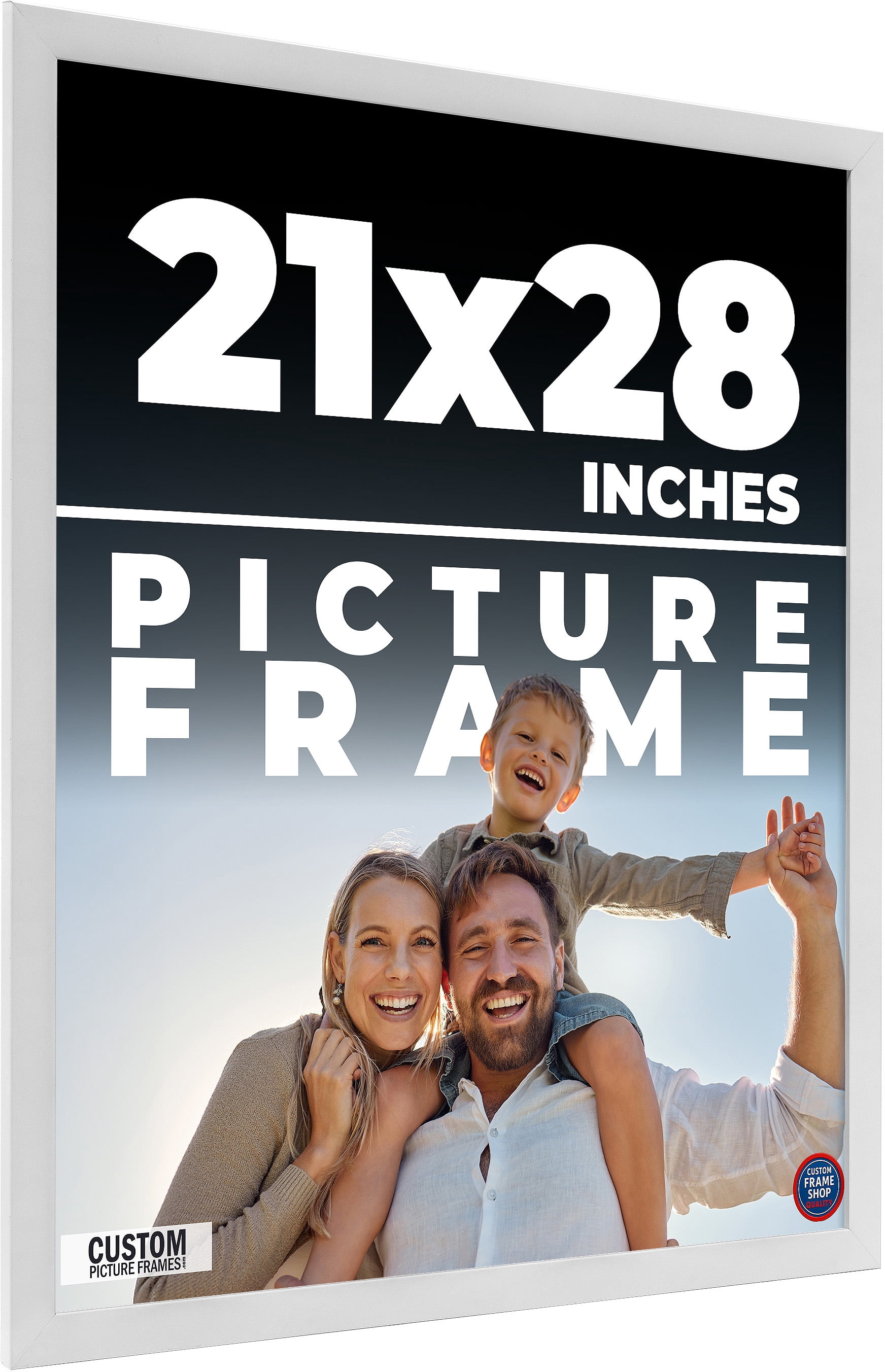 21x28 Frame White Solid Wood Picture Frame Includes UV Acrylic Shatter ...