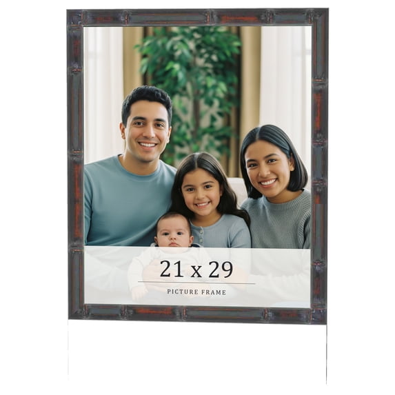 21x29 Frame Brown Bamboo with Dark Coffee/Walnut Finish | Solid Wood Picture Frame Width 0.75