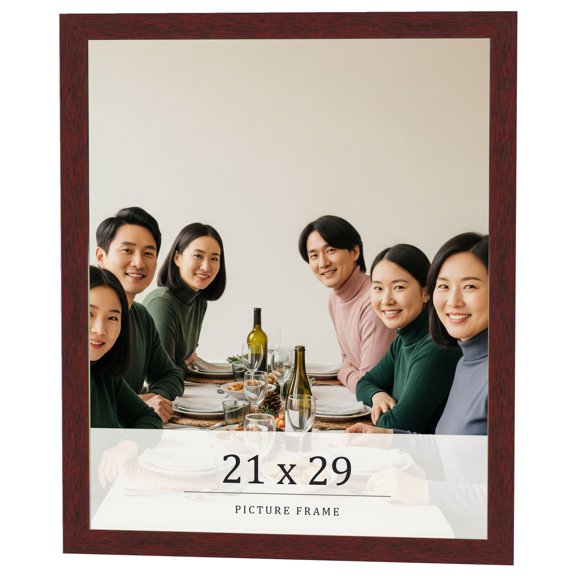 21x29 Frame Brown Solid Wood Picture Frame Width 0.75 Inches | Interior Frame Depth 0.5 Inches |