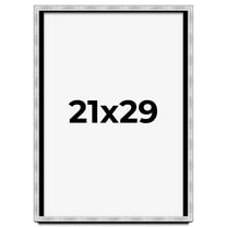 21x29 Frame Brushed Silver Solid Wood Picture Frame | 0.75 Inch Moulding Width | Rabbet Depth 0.75