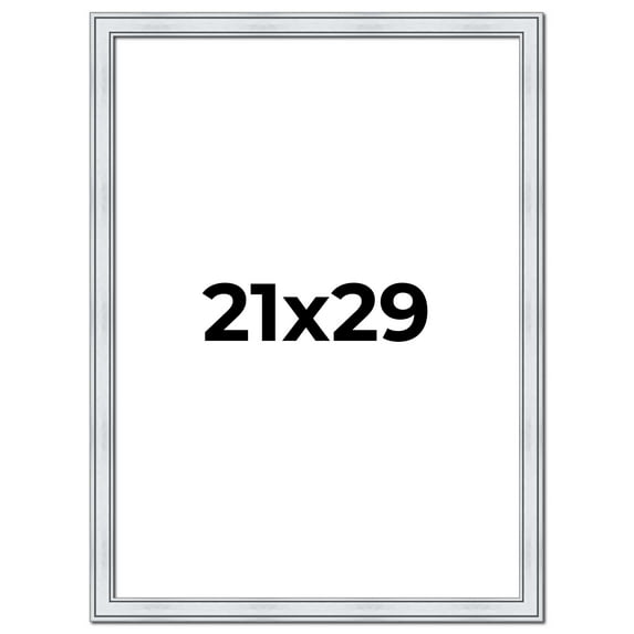 21x29 Frame Sterling Silver Solid Wood Picture Frame | 1.25 Inch Moulding Width | 0.75 Inch