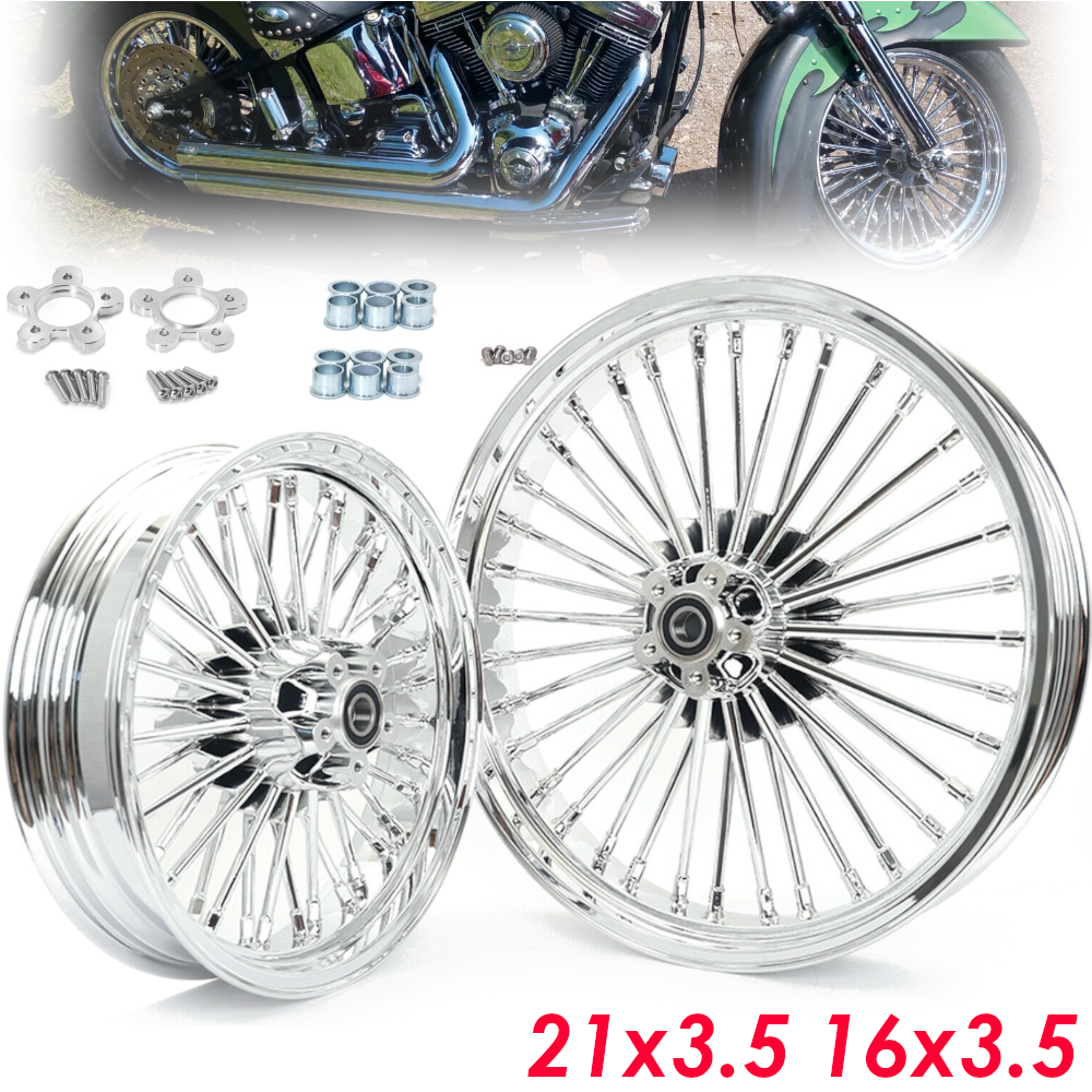 Tarazon 21x3.5 Fat Spoke Front Wheel Rim – Black Powdercoat – Fits Harley Softail, Fatboy, Heritage FLSTC – Aluminum, 1-Year Warranty