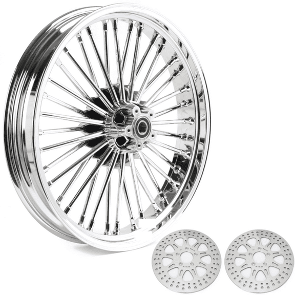 21x3.5 Fat Spoke Front Wheel Rim Rotors Discs for Harley Electra Glide FLHT FLHTCU FLHTP Road Glide FLTRX Road King FLHR Street Glide FLHX 2009-2023 2010 2011 2012 2013 2014 Ultra Limited FLHTK