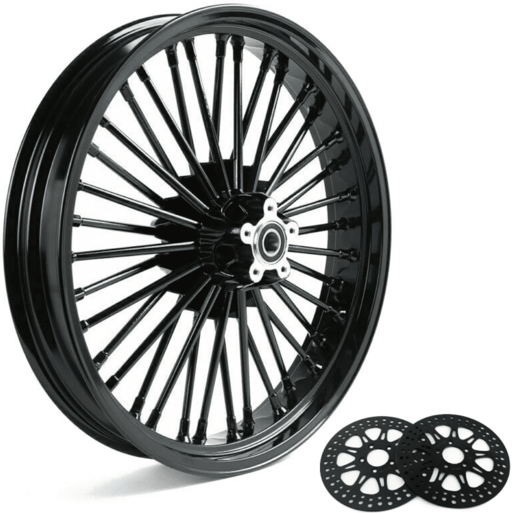 21x3.5 Fat Spoke Front Wheel Rim Rotors Discs for Harley Road Glide ...