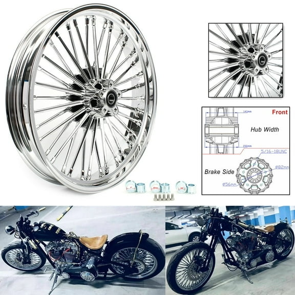 21x3.5 Front Wheel Rim Dual Disc Fat Spokes For Harley Touring Softail Electra Glide Dyna