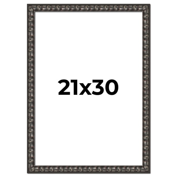 21x30 Frame Black-Brown Medieval Solid Wood Picture Frame | 1.5 Inch Moulding Width | Gotham