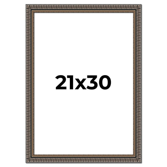 21x30 Frame Black Feather Payton Ornate Solid Wood Picture Frame Width 1.75 Inches | Interior Depth