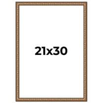 21x30 Frame Gold Real Wood Picture Frame Width 1.25 inches | Interior Frame Depth 0.5 inches |