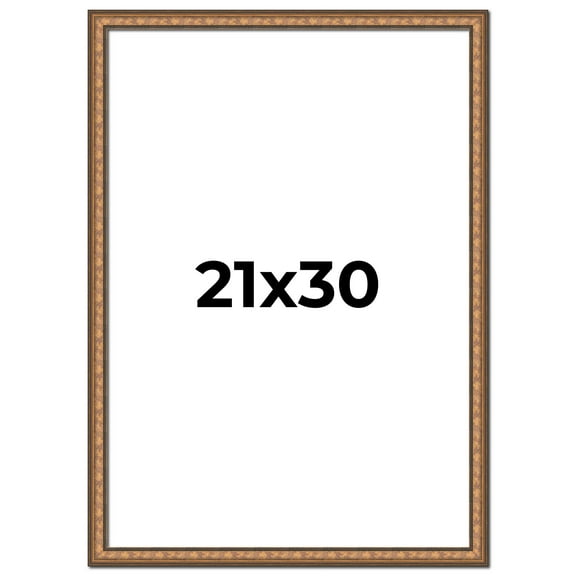 21x30 Frame Gold Real Wood Picture Frame Width 1.25 inches | Interior Frame Depth 0.5 inches |