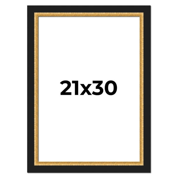 21x30 Frame Gold Real Wood Picture Frame Width 2.25 Inches | Interior Frame Depth 0.5 Inches |
