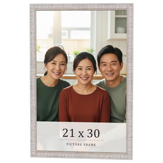 21x30 Frame White Real Wood Picture Frame Width 0.75 inches | Interior Frame Depth 0.5 inches |