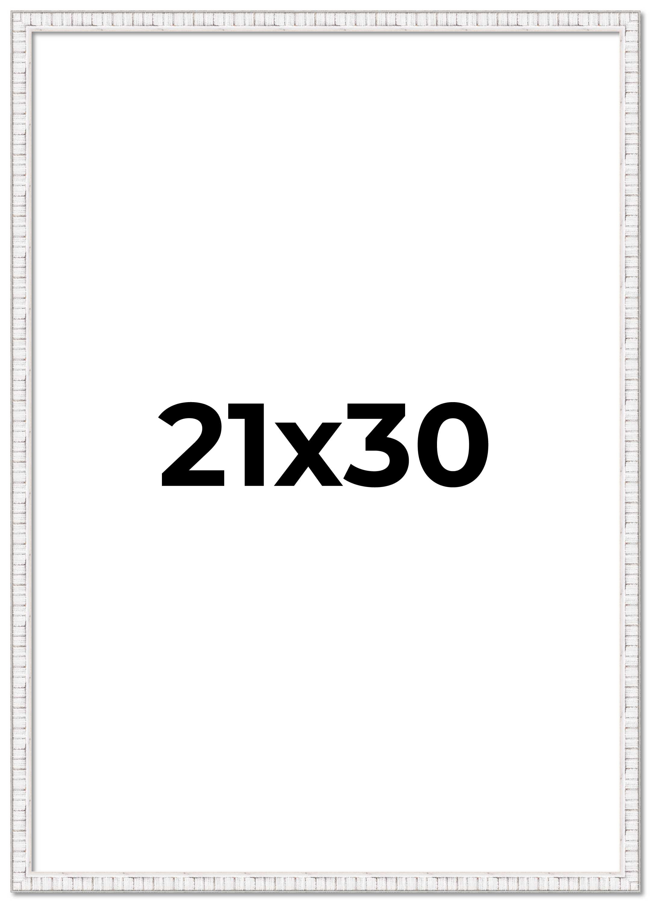 21x30 Frame White Scuffed Rustic Solid Wood Picture Frame | 0.75 Inch ...