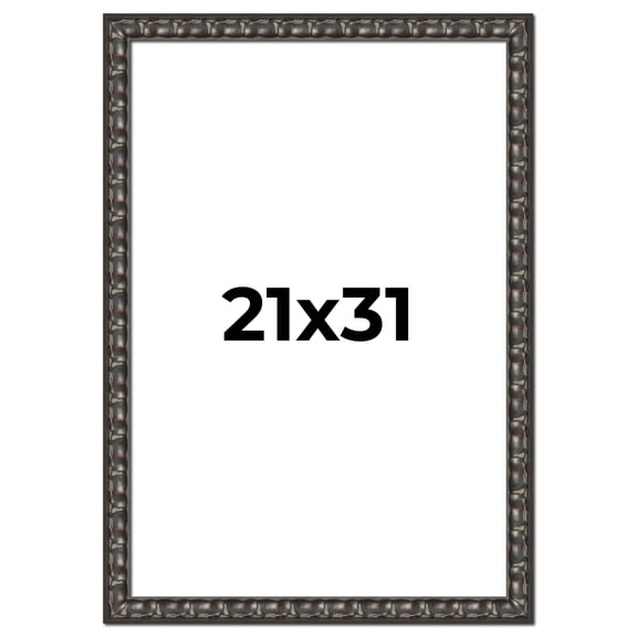 21x31 Frame Black-Brown Medieval Solid Wood Picture Frame | 1.5 Inch Moulding Width | Gotham