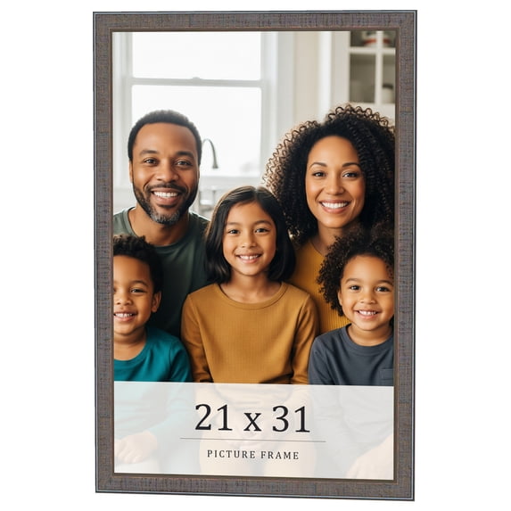 21x31 Frame Blue Kingsley Pewter Solid Wood Picture Frame Width 0.75 Inches |Interior Depth 0.5