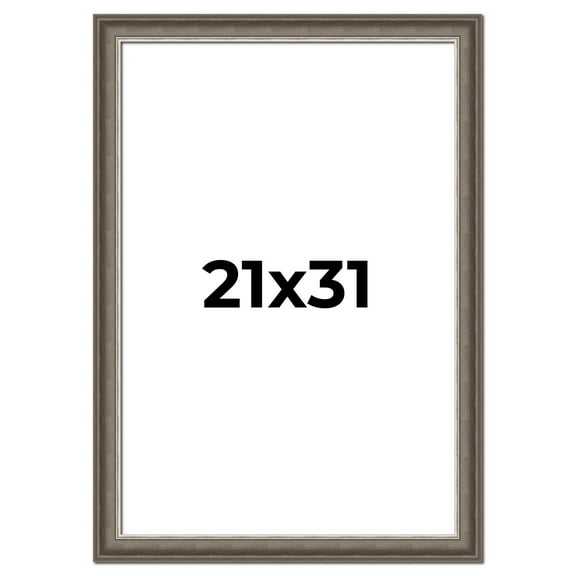 21x31 Frame Brown Solid Wood Picture Frame | 1.75 Inch Moulding Width | Austin Frame Complete with