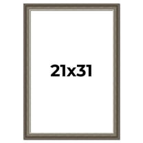 21x31 Frame Brown Solid Wood Picture Frame | 1.75 Inch Moulding Width | Austin Frame Complete with