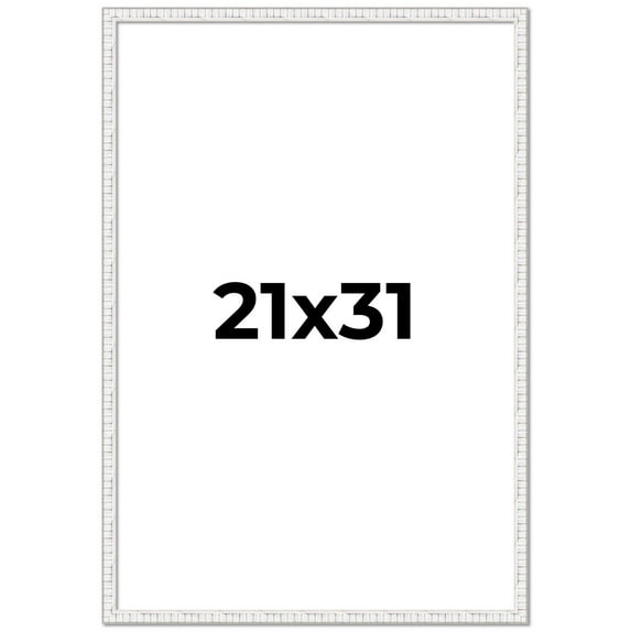 21x31 Frame White Real Wood Picture Frame Width 0.75 inches | Interior Frame Depth 0.5 inches |