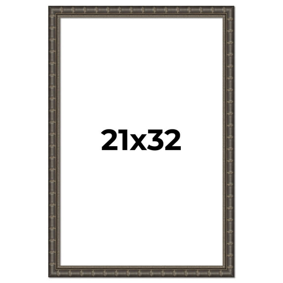21x32 Frame Black Bamboo Solid Wood Picture Frame Width 1.5 Inches | Interior Frame Depth 0.5