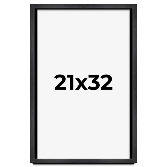 21x32 Frame Black Charcoal Grey Wood Textured Picture Frame | 0.75 Inch Moulding Width | Gunmetal