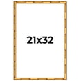 thumbnail image 1 of 21x32 Frame Gold Bamboo Picture Frame - Complete Modern Photo Frame Includes UV Acrylic Shatter, 1 of 8