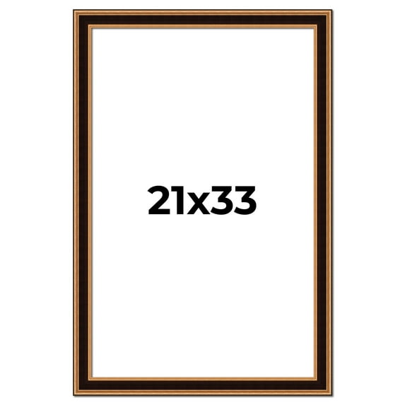 21x33 Frame Gold Brown Plein Air Vintage Solid Wood Picture Frame | 1.75 Inches Moulding Width |