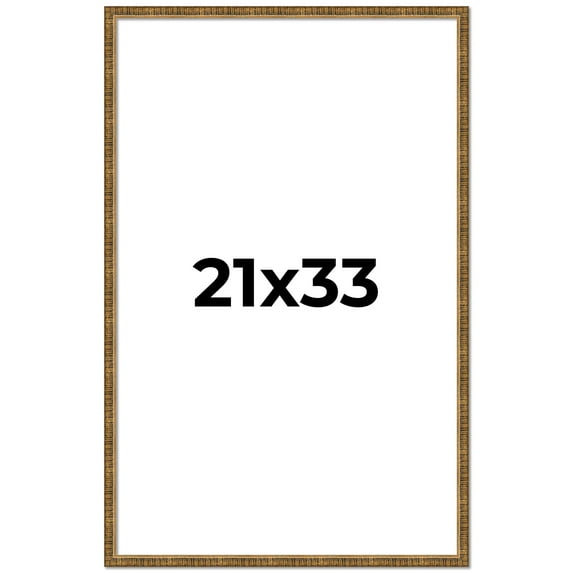 21x33 Frame Gold Picture Frame - Complete Modern Photo Frame Includes UV Acrylic Shatter Guard