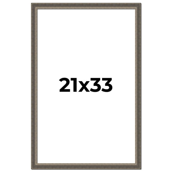 21x33 Frame Silver Real Wood Picture Frame Width 1.25 Inches | Interior Frame Depth 0.5 Inches |