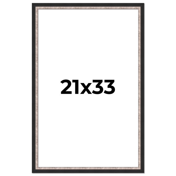21x33 Frame Silver Real Wood Picture Frame Width 1.25 Inches | Interior Frame Depth 0.75 Inches |