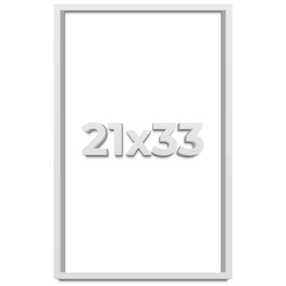 21x33 Shadow Box Frame White | 1 Inches Deep Real Wood Contemporary Shadowbox Display Frame | UV