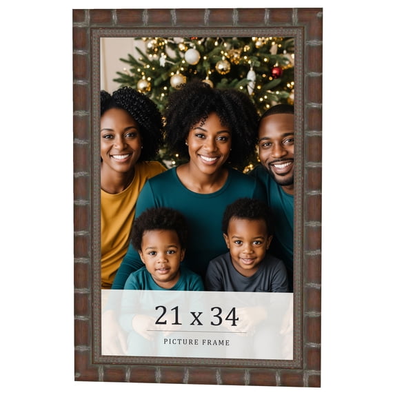 21x34 Dark Brown Bamboo Real Wood Picture Frame Width 1.5 inches | Interior Frame Depth 0.5 inches