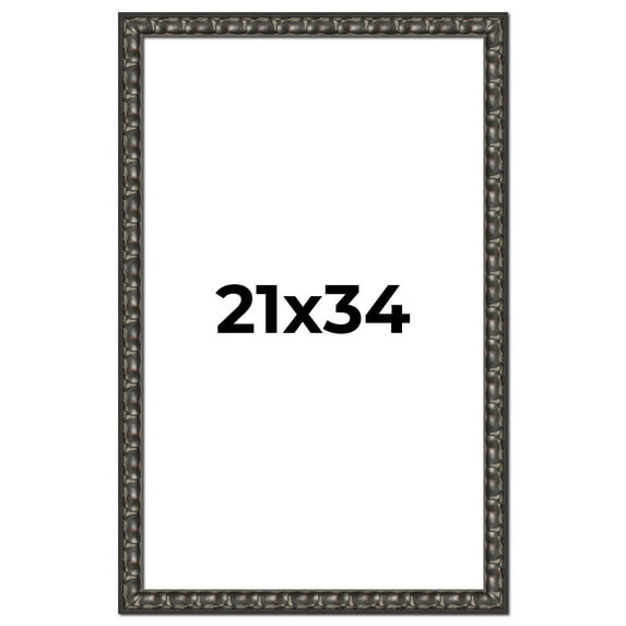 21x34 Frame Black-Brown Medieval Solid Wood Picture Frame | 1.5 Inch Moulding Width | Gotham