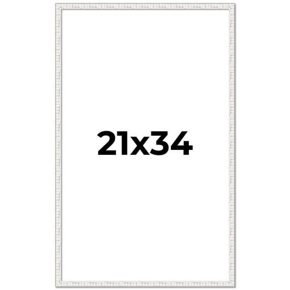 21x34 Frame White Real Wood Picture Frame Width 0.75 inches | Interior Frame Depth 0.5 inches |
