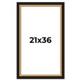 thumbnail image 1 of 21x36 Frame Gold Real Wood Picture Frame Width 2.25 Inches | Interior Frame Depth 0.5 Inches |, 1 of 8