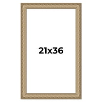 21x36 Frame Ornate Silver Beaded Solid Wood Picture Frame Width 2.5 Inches | Interior Depth 1