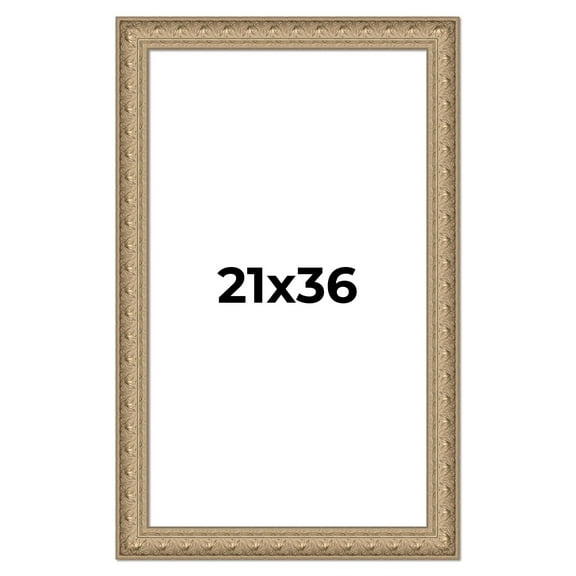 21x36 Frame Ornate Silver Beaded Solid Wood Picture Frame Width 2.5 Inches | Interior Depth 1