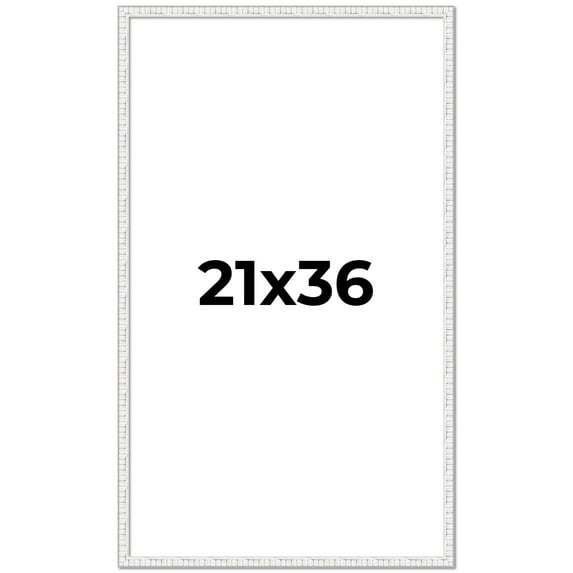 21x36 Frame White Real Wood Picture Frame Width 0.75 inches | Interior Frame Depth 0.5 inches |