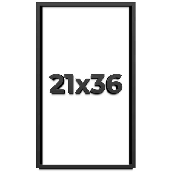 21x36 Shadow Box Frame Black | 1 inches Deep Real Wood Contemporary Shadowbox Display Frame | UV