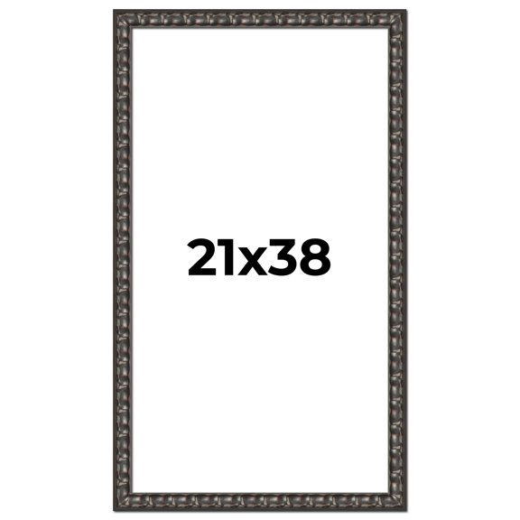 21x38 Frame Black-Brown Medieval Solid Wood Picture Frame | 1.5 Inch Moulding Width | Gotham