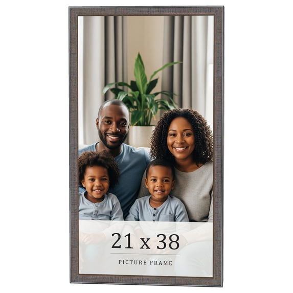 21x38 Frame Blue Kingsley Pewter Solid Wood Picture Frame Width 0.75 Inches |Interior Depth 0.5